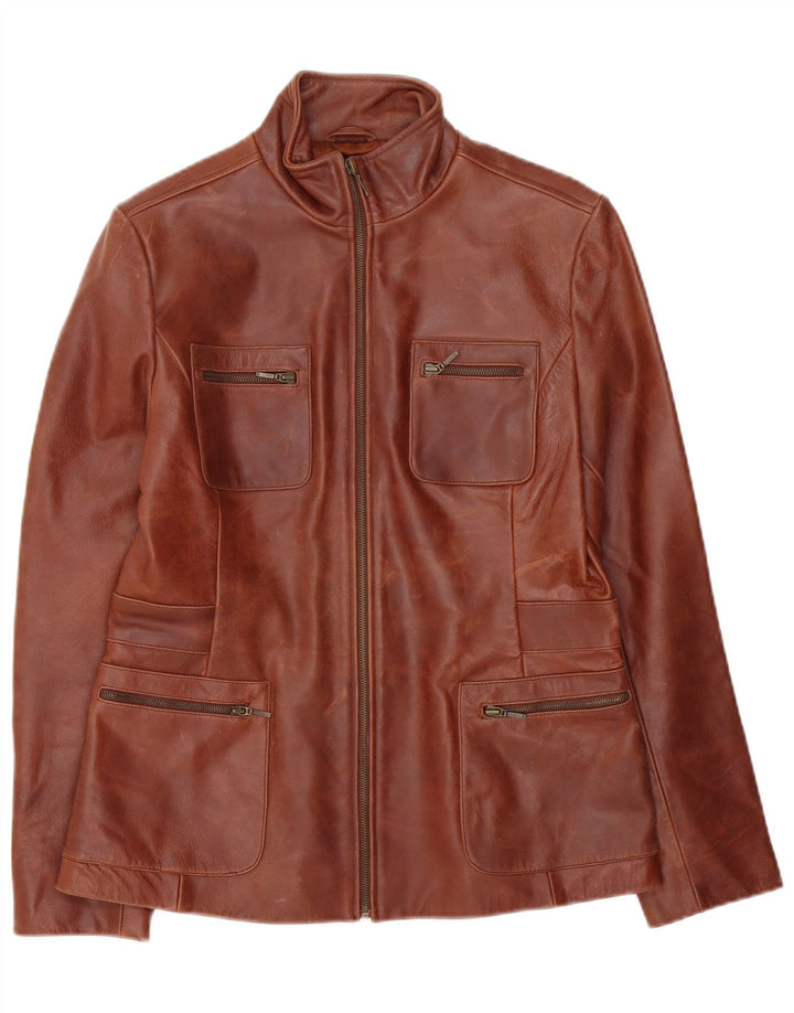 Giacca in pelle da donna Principles UK 14 Marrone medio