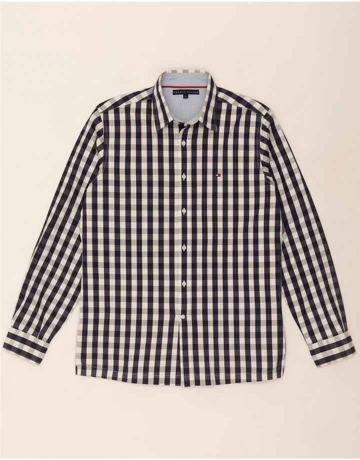 Camicia da uomo Tommy Hilfiger a quadretti blu navy medio