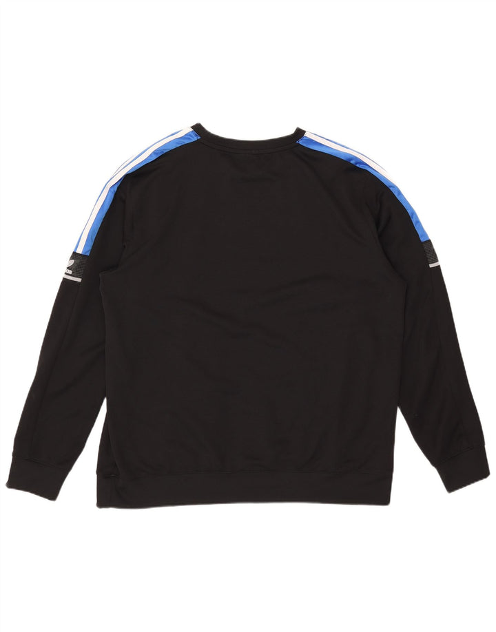 Felpa grafica da uomo Adidas Jumper XL Nero Colourblock Poliestere