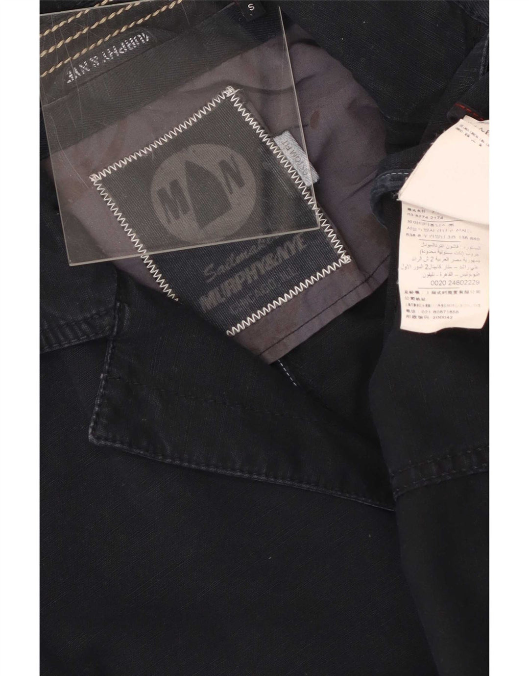 Giacca blazer da uomo a 3 bottoni Murphy & Nye UK 36 piccola in cotone blu navy