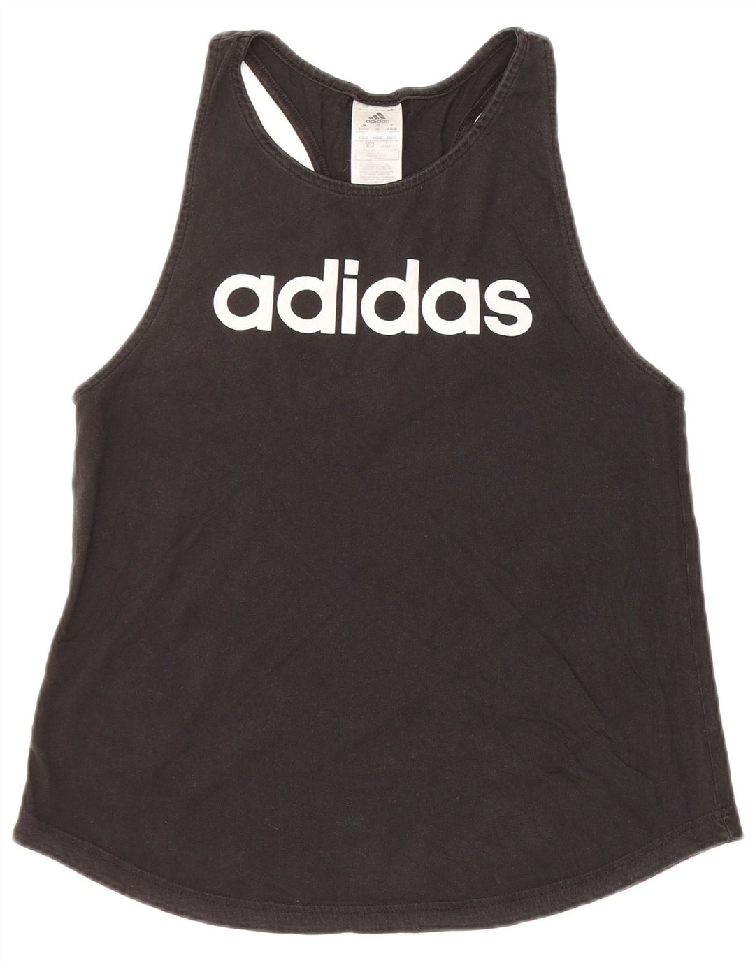 Canotta grafica da donna ADIDAS UK 12/14 cotone nero medio