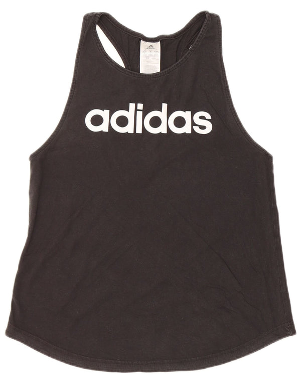 Canotta grafica da donna ADIDAS UK 12/14 cotone nero medio