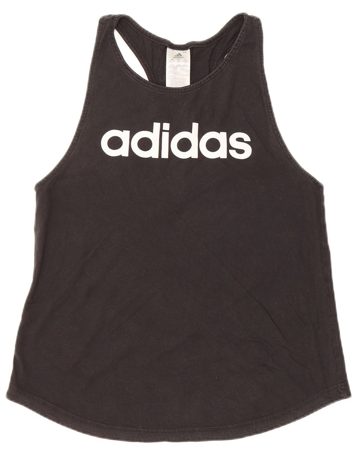 Canotta grafica da donna ADIDAS UK 12/14 cotone nero medio