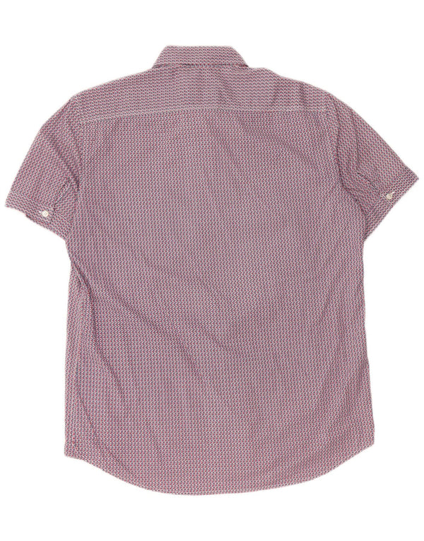 Camicia Carrera da uomo a maniche corte vestibilità regolare grande cotone geometrico rosso