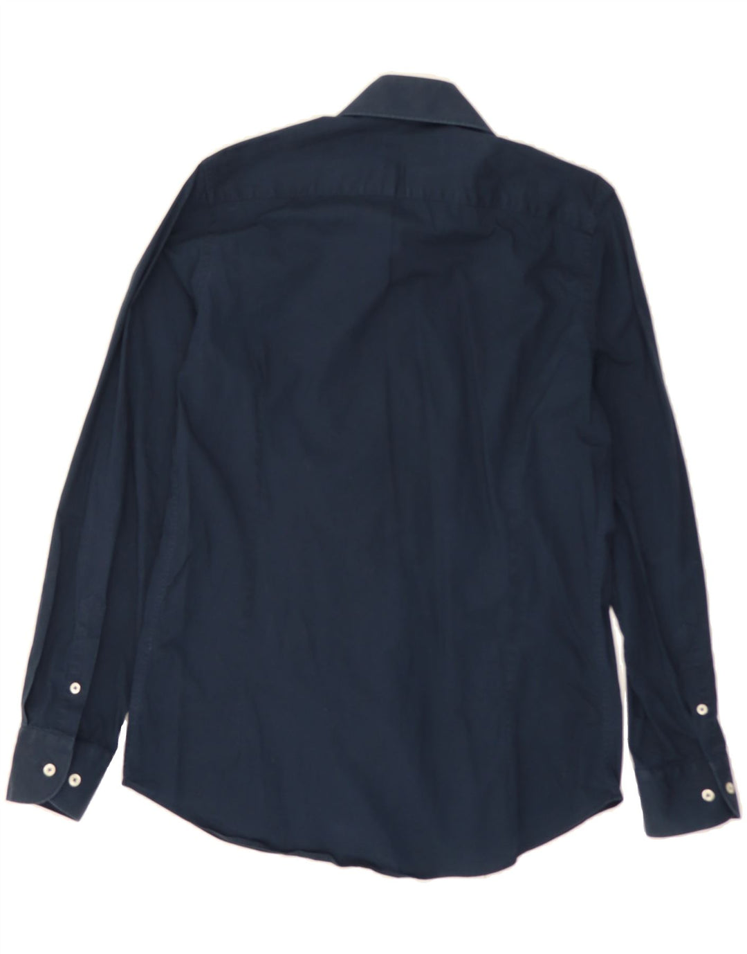 TRUSSARDI Mens Shirt Size 41/42 Large Navy Blue Cotton Vintage Trussardi and Second-Hand Trussardi from Messina Hembry 