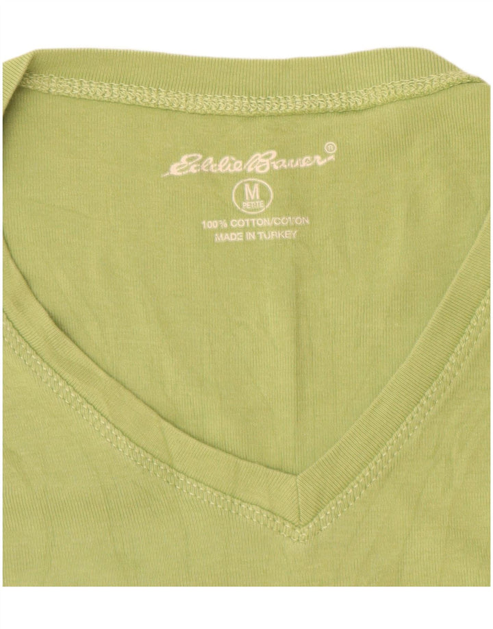 Maglietta da donna Eddie Bauer manica 3/4 UK 12 cotone verde medio