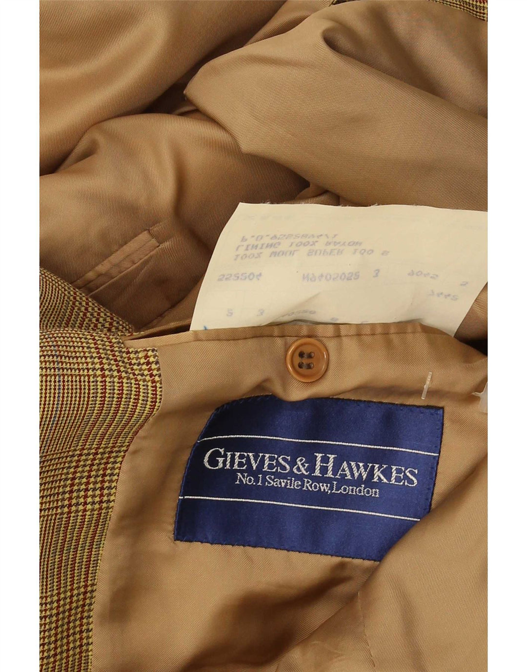 Giacca blazer da uomo a 2 bottoni Gieves & Hawkes UK 42 XL lana pied de poule marrone