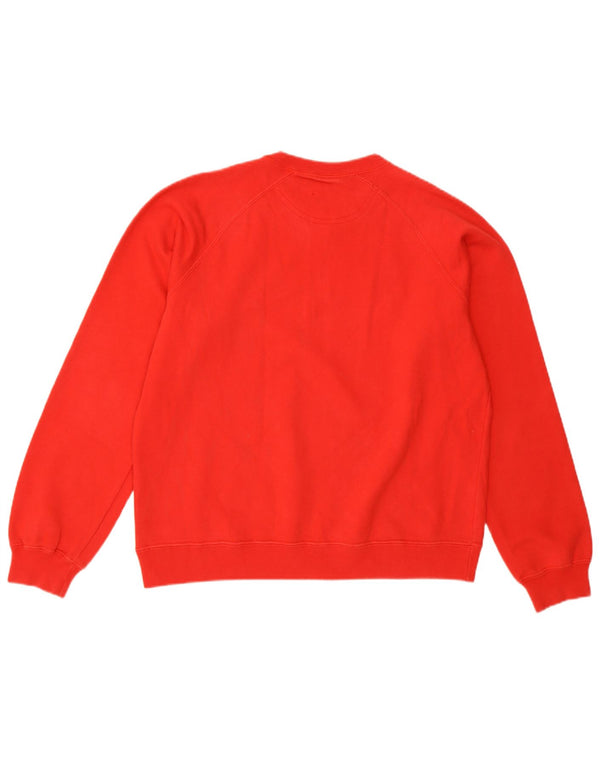 Felpa con grafica Champion da donna, maglione UK 14, cotone rosso medio
