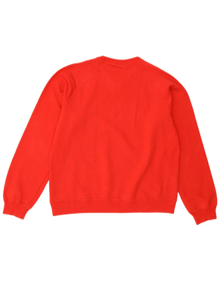 Felpa con grafica Champion da donna, maglione UK 14, cotone rosso medio