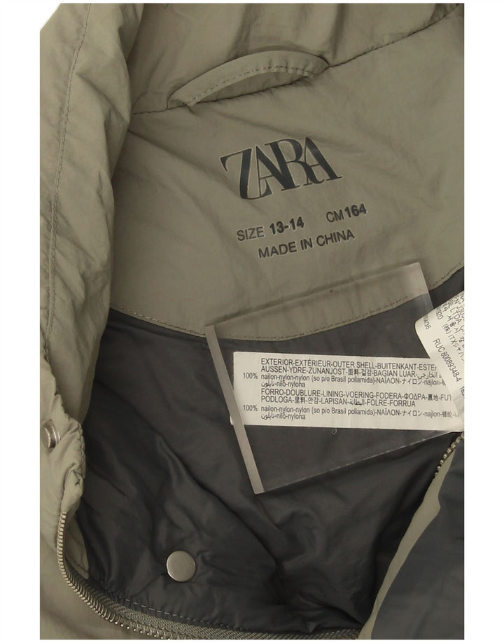 Gilet imbottito Zara per ragazzi 13-14 anni in nylon kaki