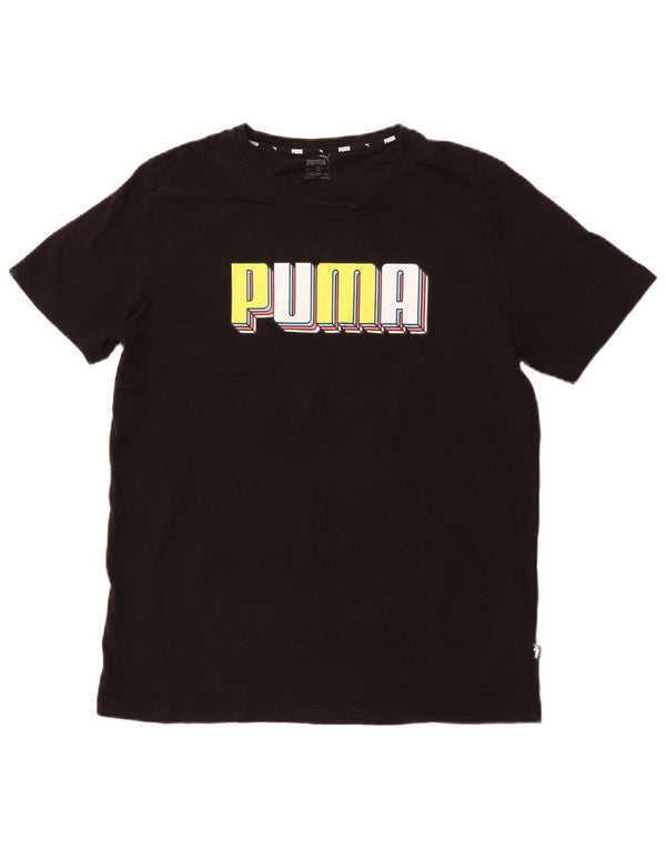 PUMA T-shirt grafica da uomo Top Medium Black Cotton Sports