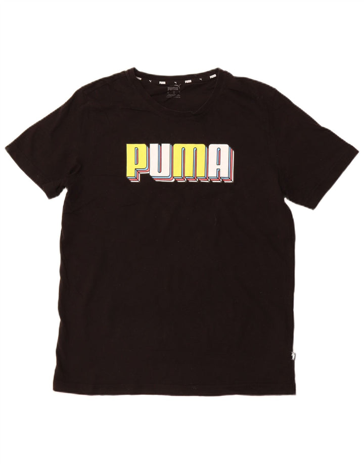 PUMA T-shirt grafica da uomo Top Medium Black Cotton Sports