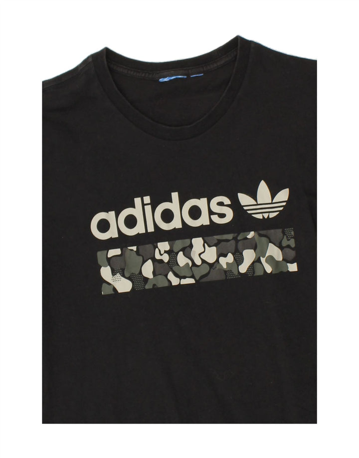 ADIDAS Mens Graphic T-Shirt Top Small Black Cotton Vintage Adidas and Second-Hand Adidas from Messina Hembry 