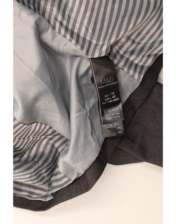 Giacca blazer a 1 bottone Marks & Spencer da donna UK 14 grande grigio screziato