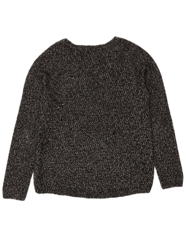 Maglione maglione con scollo a V da donna Massimo Dutti UK 14 Grigio medio chiazzato