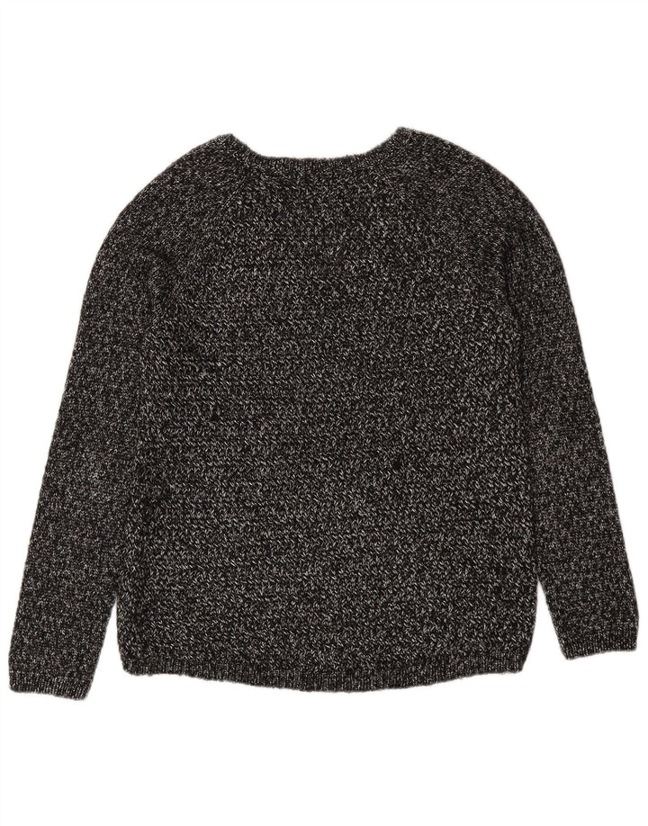 Maglione maglione con scollo a V da donna Massimo Dutti UK 14 Grigio medio chiazzato