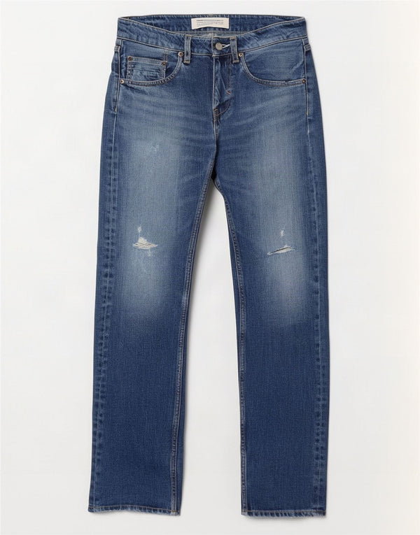 Jeans dritti da uomo Adidas W27 L31 in cotone blu