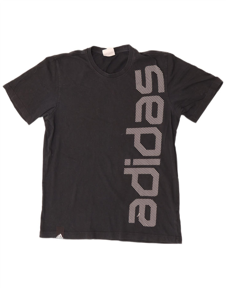 T-shirt grafica da uomo Adidas Top in cotone nero medio
