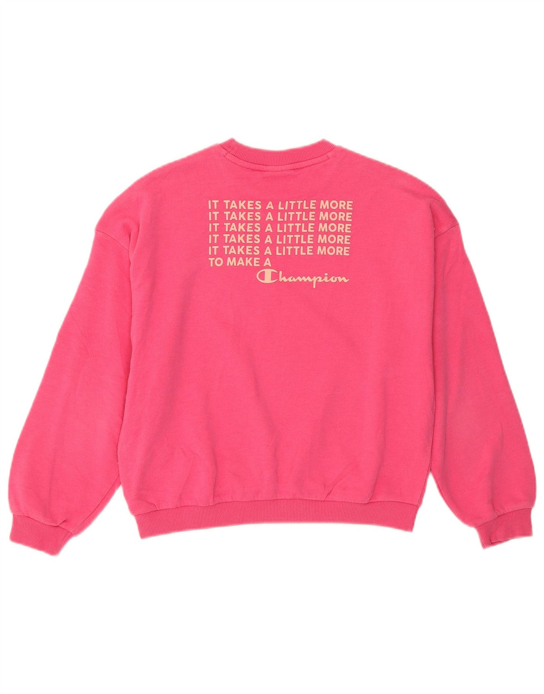 Felpa grafica per ragazze Champion, maglione, 9-10 anni, cotone rosa medio