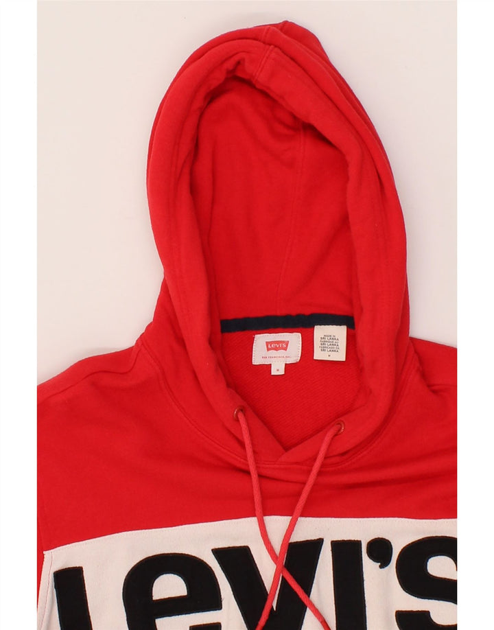 LEVI'S Womens Graphic Hoodie Jumper UK 14 Medium Multicoloured Colourblock Vintage Levi's and Second-Hand Levi's from Messina Hembry 