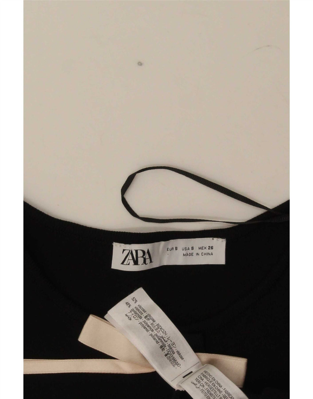 Abito a trapezio da donna Zara con maniche a 3/4 UK 8 piccolo in viscosa nera