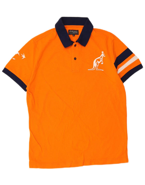 Polo da uomo AUSTRALIAN L'ALPINA in cotone color block arancione medio