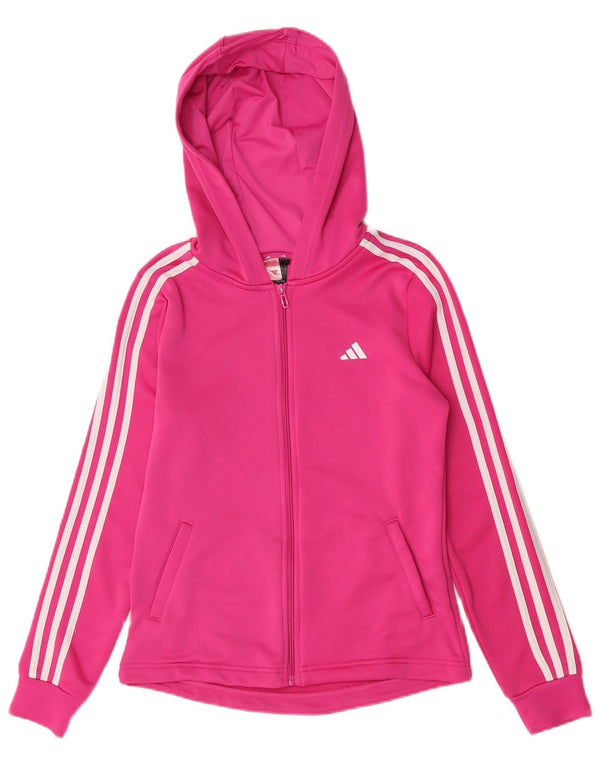 Felpa con cappuccio e zip Adidas per ragazze 14-15 anni in poliestere rosa
