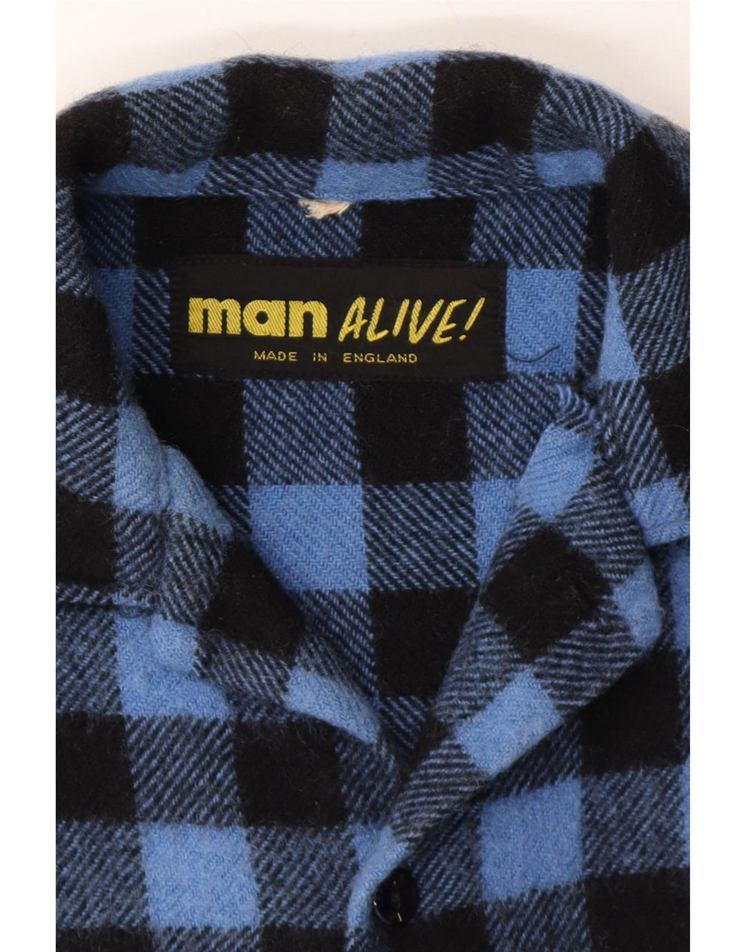 VINTAGE Mens Bomber Jacket UK 38 Medium Blue Check Vintage Vintage and Second-Hand Vintage from Messina Hembry 