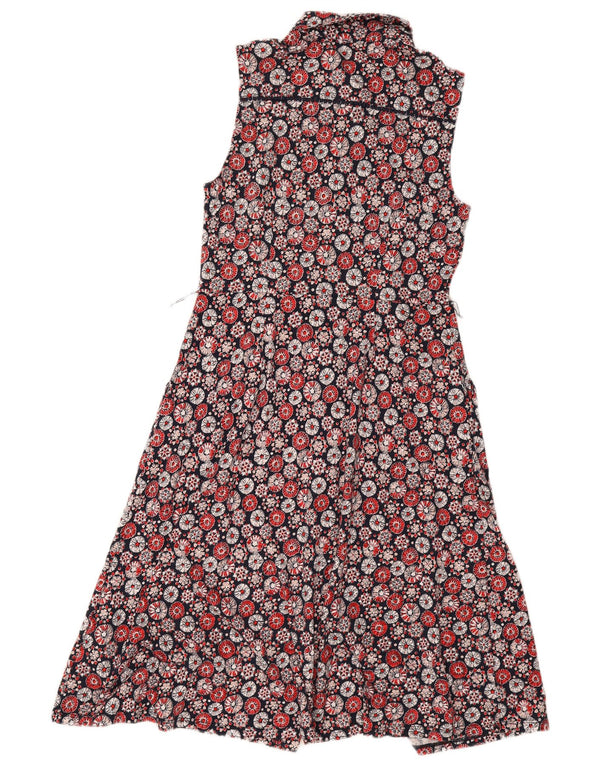 Abito camicia senza maniche da donna Boden UK 12 Medio multicolore floreale