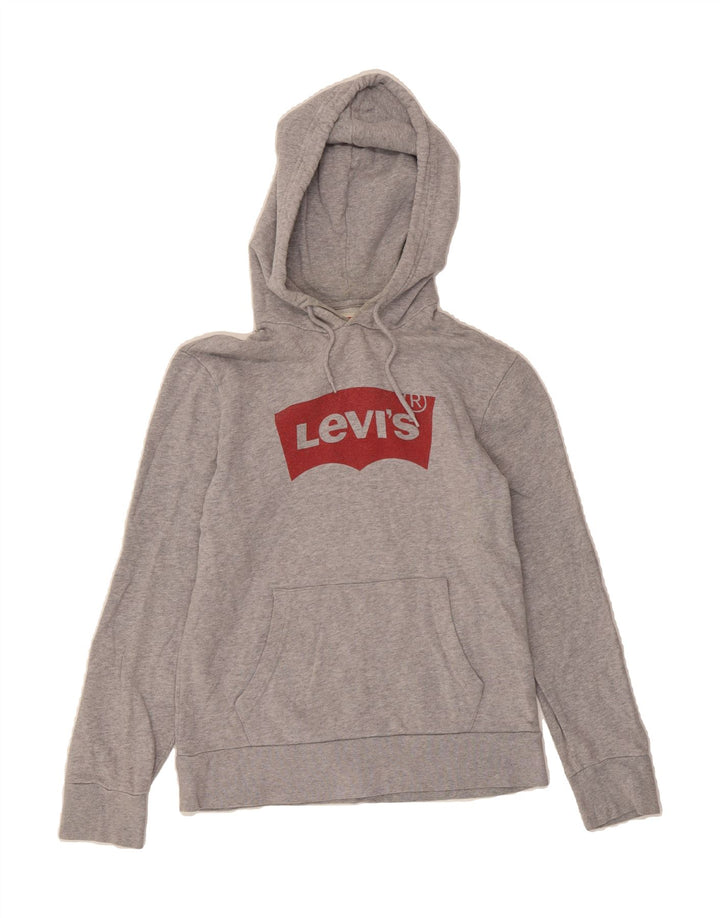LEVI'S Mens Graphic Hoodie Jumper Small Grey Vintage Levi's and Second-Hand Levi's from Messina Hembry 