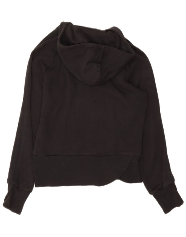 Maglione con cappuccio e zip da donna Adidas UK 14 cotone nero medio