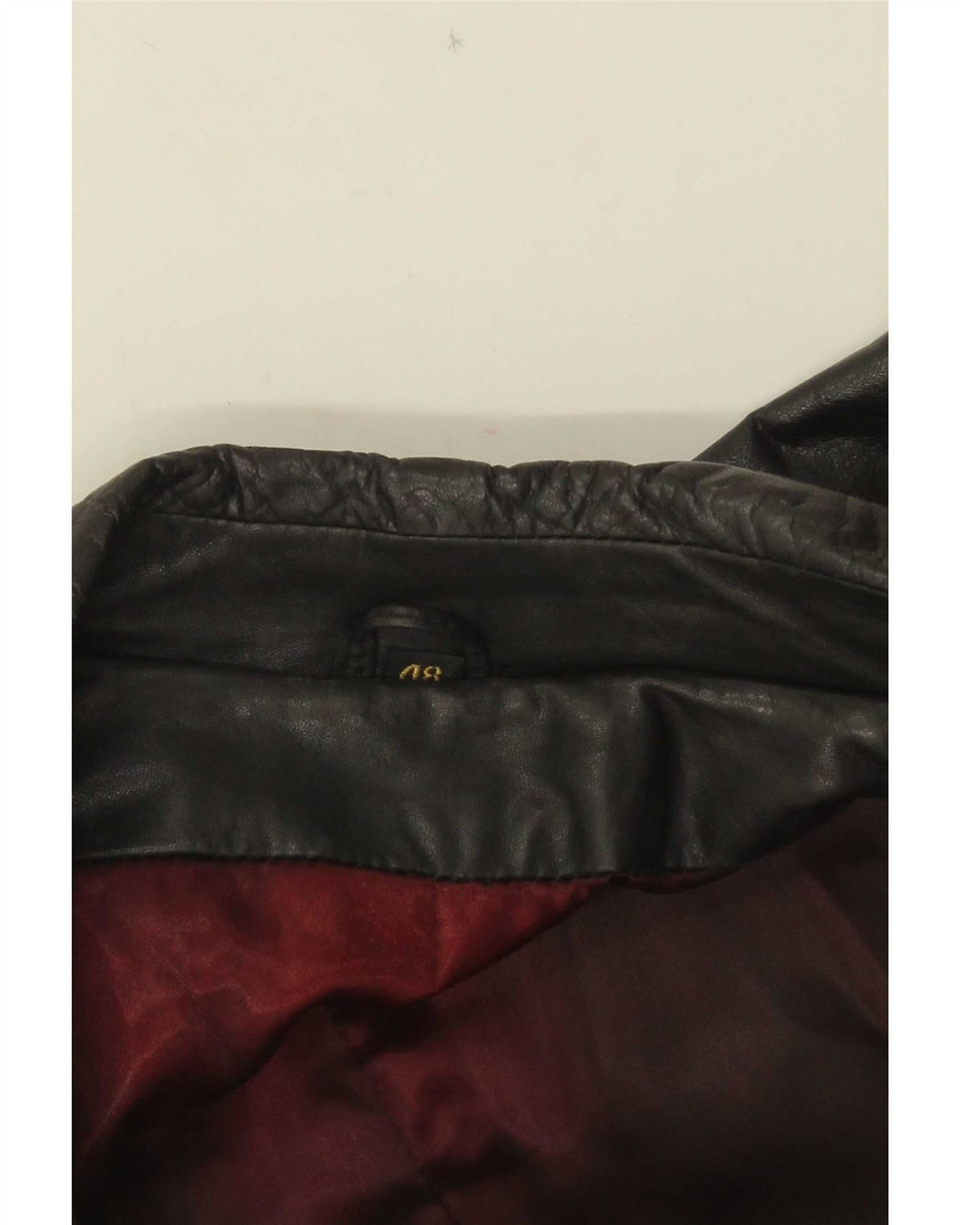 Cappotto vintage da donna in pelle doppio petto IT 48 XL Nero