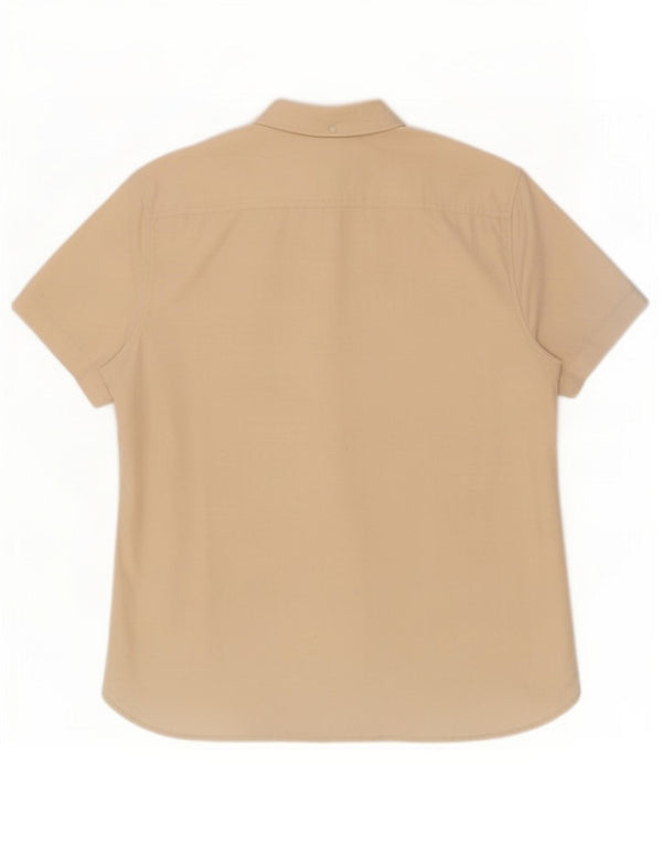 Camicia slim fit a maniche corte da uomo Jack Wills XL in cotone beige