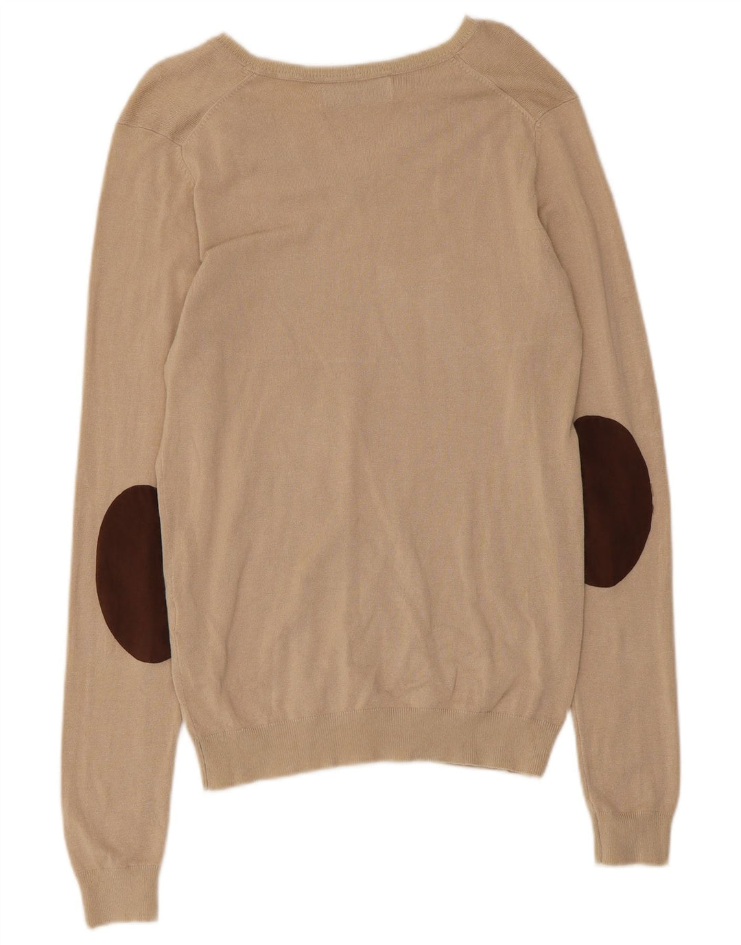 Maglione Zara da uomo con scollo a V in viscosa beige medio