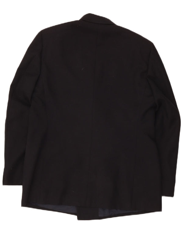 Giacca blazer doppiopetto vintage da uomo IT 56 3XL poliestere nero
