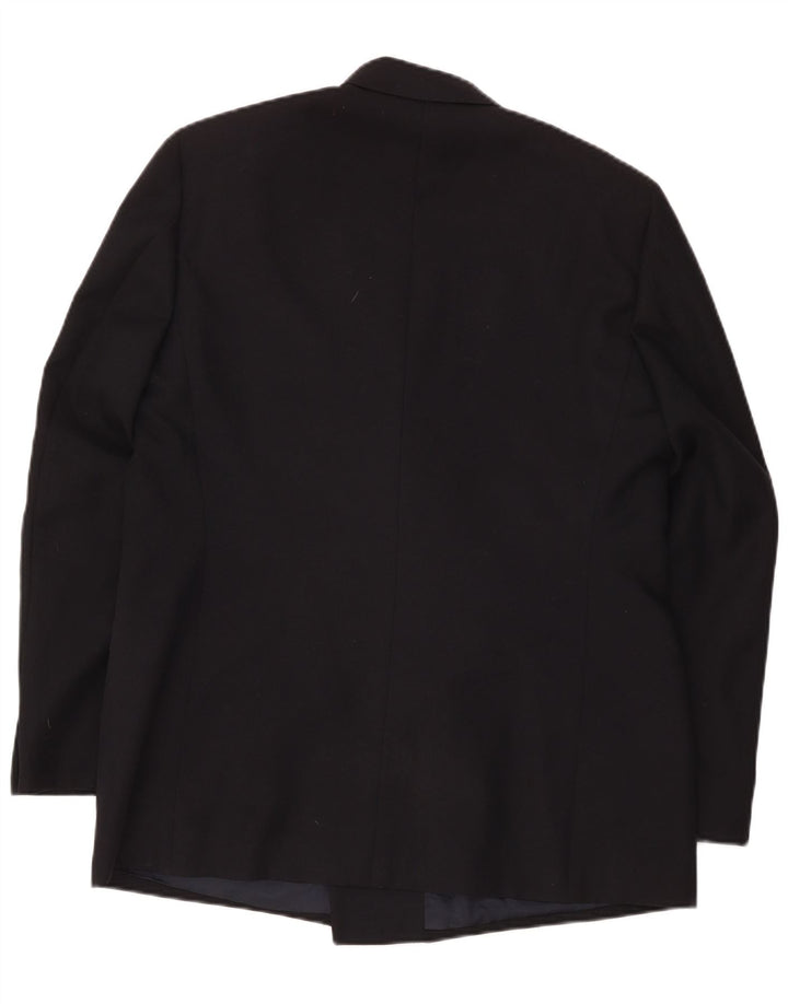 Giacca blazer doppiopetto vintage da uomo IT 56 3XL poliestere nero