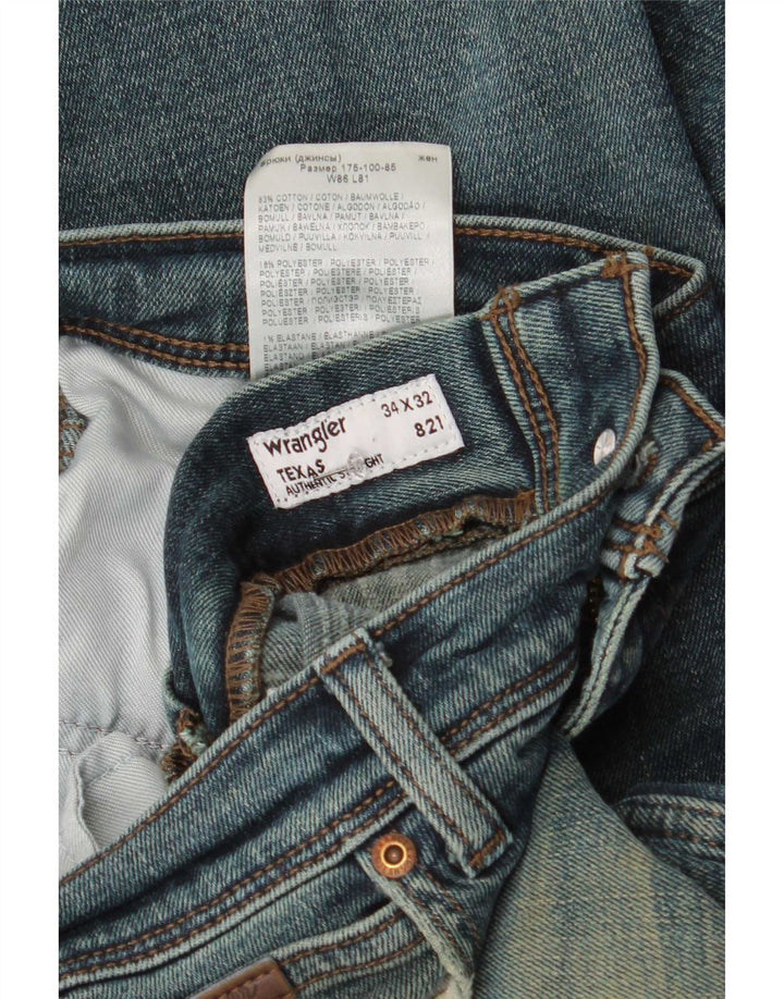 Jeans dritti da uomo Wrangler Texas W34 L32 cotone blu