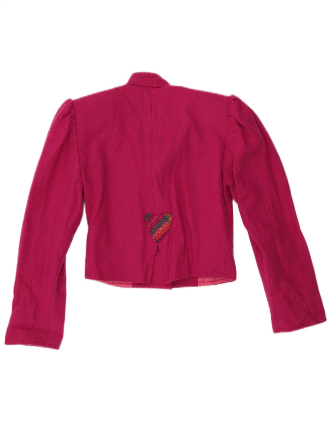 Giacca blazer a 2 bottoni corta da donna VINTAGE UK 6 XS rosa