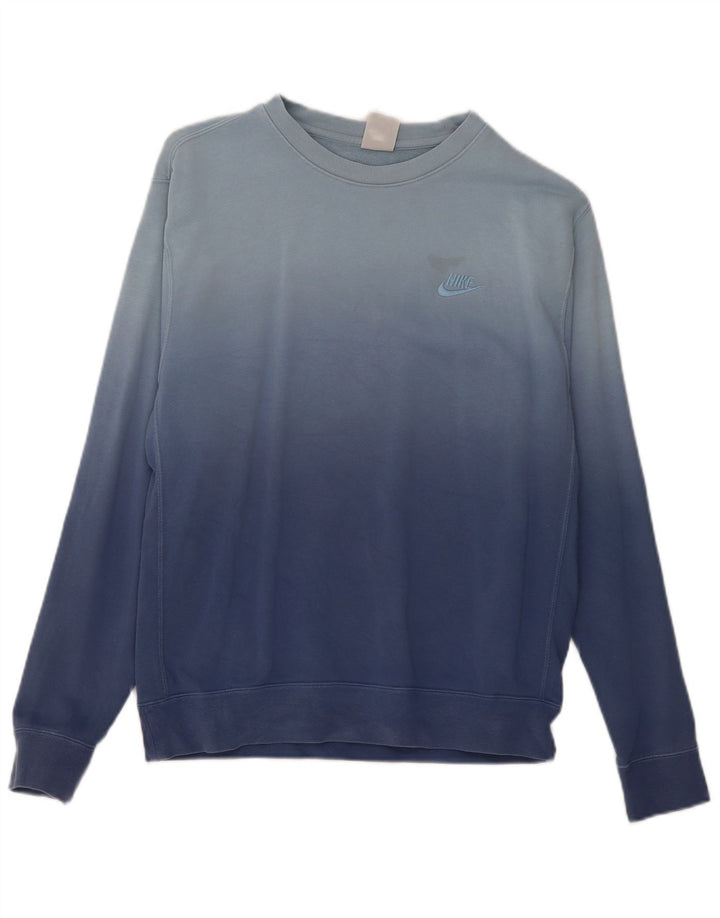 Felpa Nike da uomo in cotone tie-dye blu medio