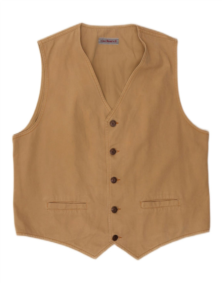 Gilet da uomo CACHAREL grande in cotone beige
