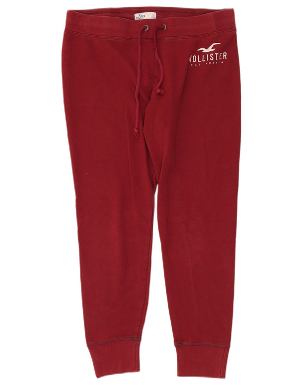 Pantaloni da tuta da donna Hollister Joggers UK 16 Large Borgogna Cotone