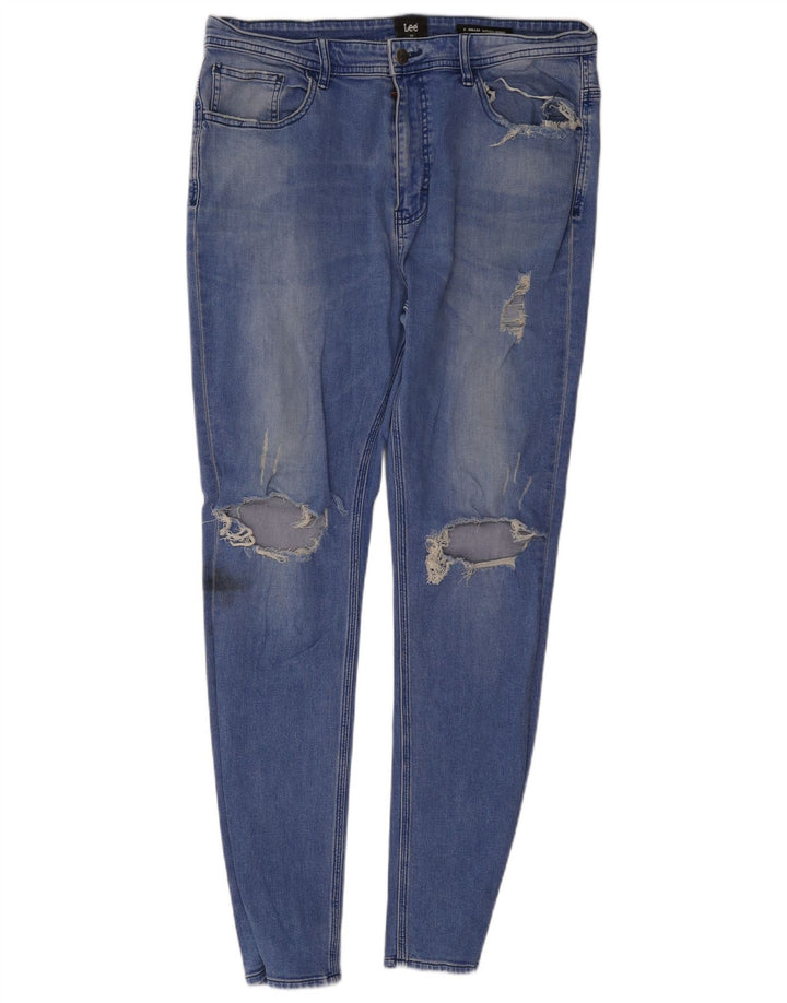 Jeans skinny effetto invecchiato Lee da donna W36 L30 cotone blu