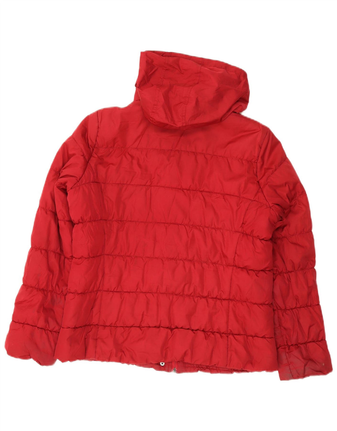 Giacca imbottita con cappuccio da donna Marks & Spencer UK 14 poliestere rosso medio