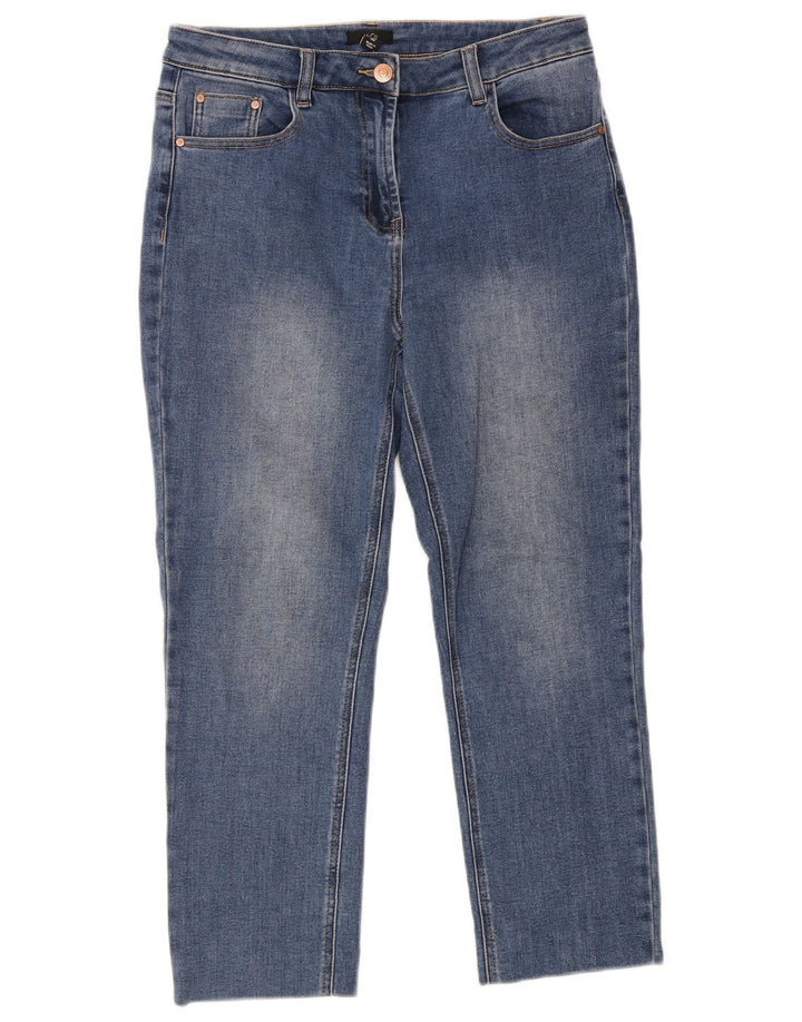 Jeans corti da donna M&Co UK 12 medio W30 L25 cotone blu