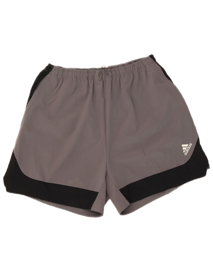 Pantaloncini sportivi Adidas Aeroready da uomo grandi in poliestere color block grigio