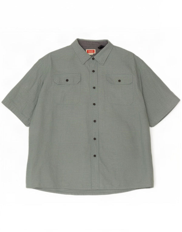Camicia a maniche corte da uomo Wrangler 3XL cotone verde