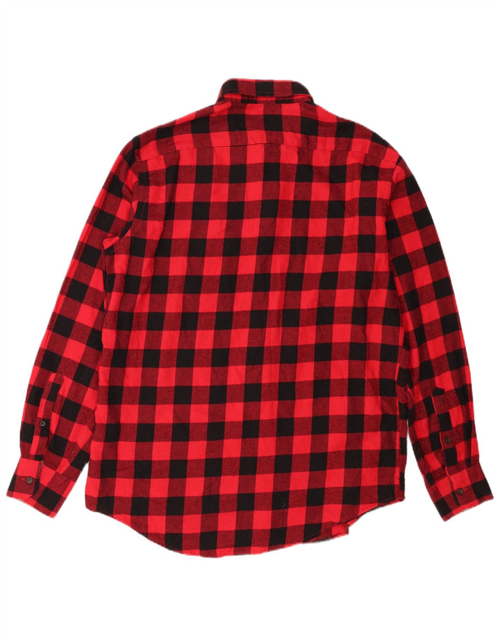Camicia in flanella da uomo Izod in cotone a quadri rosso medio