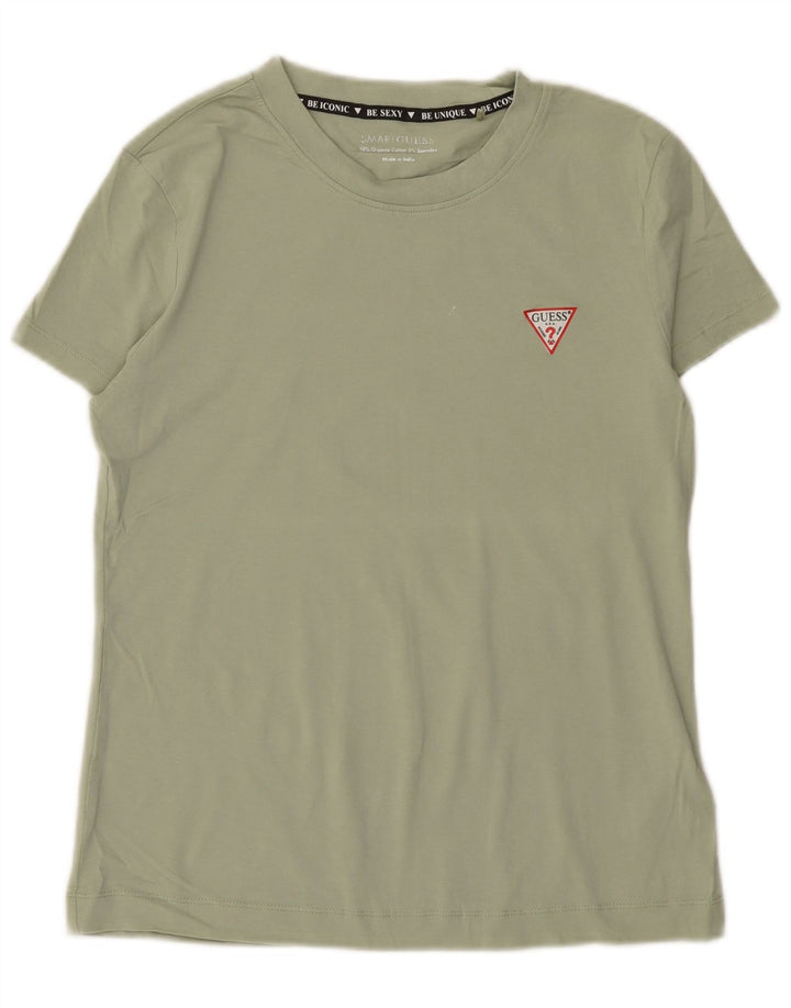T-shirt da donna Guess Top UK 12 cotone verde medio