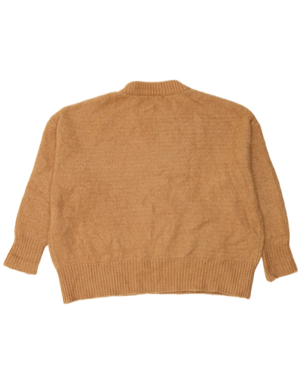 Maglione girocollo oversize da donna Zara UK 14 Acrilico marrone medio