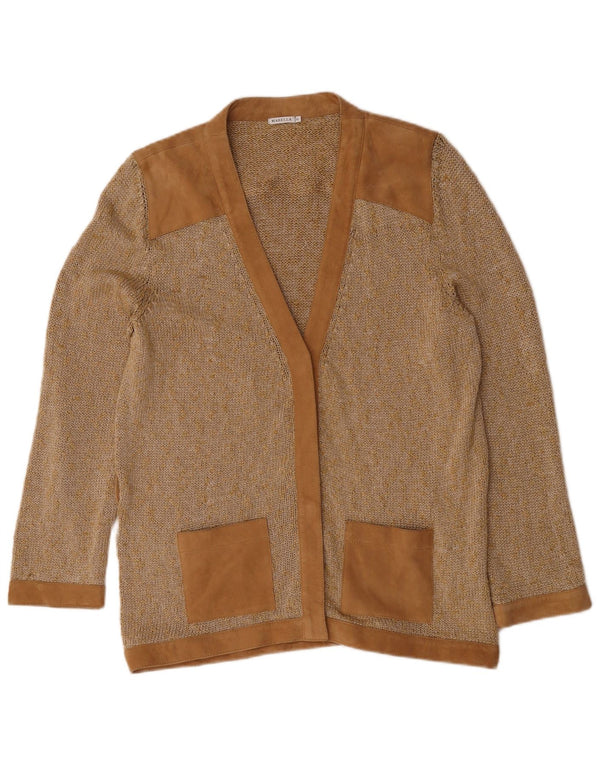Maglione cardigan da donna Marella UK 18 XL Cotone beige